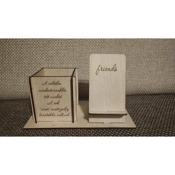 Asztali tolltartó + telefontartó 