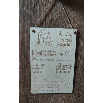 Egyedi fa plakett - anyáknapjára 