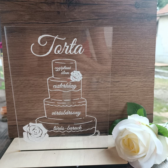 Tortaíz plexi tábla